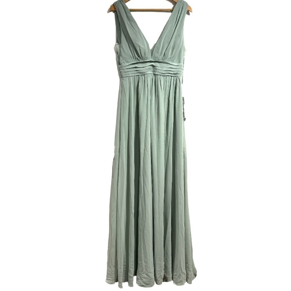 Eva bridal‎ dress light green 3329 NEW size medium lined maxi